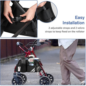 Wheelchair Rear Bag Large Capacity <b>Waterproof</b> <b>Black</b> Oxford Cloth Disabled Aid Storage Carry Bag <b>Backpack</b> for Mobility Scooter - Product Image 4