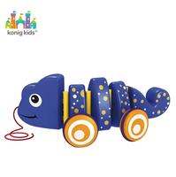Jouet escargot à tirer pour tout-petits, adorable trotteur coquillage fleuri avec ficelle à tirer, jouet d'apprentissage précoce pour bébés et jeunes enfants