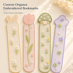 Marcapáginas Personalizado Minimalista <span class=keywords><strong>de</strong></span> Organza Transparente <span class=keywords><strong>Bordado</strong></span>, Marcador <span class=keywords><strong>de</strong></span> Libros <span class=keywords><strong>de</strong></span> Tela Suave, Regalo Promocional para Librerías y Marcas <span class=keywords><strong>de</strong></span> Papelería - Product Image 1