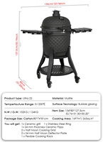 Barbecue Kamado mobile en céramique de 55 cm en acier inoxydable avec pierres précieuses, de taille maximale, pour extérieur, le plus vendu et très apprécié (SEB)