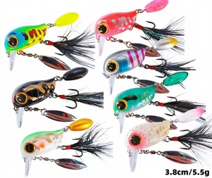 Leurre à plumes flottant 38mm 5.5g pour pêche au bar Tappy Isca Brochet imprimé pour pêche en bateau océanique - Product Image 1