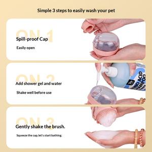 Escova de Banho para Animais de Estimação para Gatos e Cães Material PP Massagem e Adição de Líquido Acessórios para Banho Luvas - Product Image 2