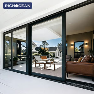 RICHOCEAN Büyük Darbeye Dayanıklı Alüminyum Sürgülü Kapı Temperli Cam Ses Geçirmez Sürgülü Kapılar Ev İçin - Product Image 1