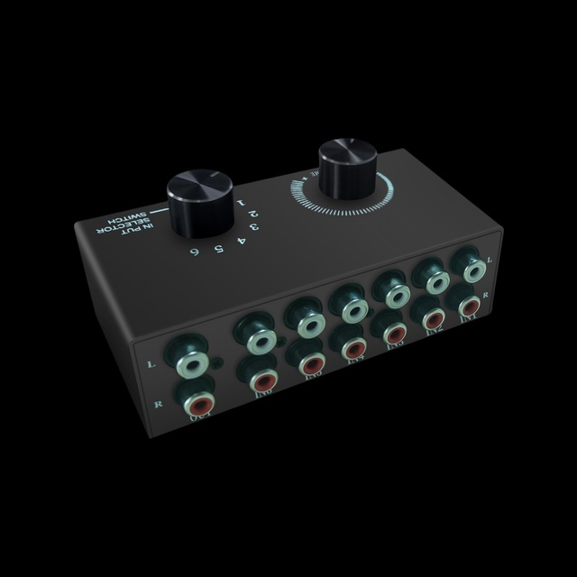 2RCA CA-6-1 Stereo R/L Left and Right Channel Audio 6-in-1 Switcher Amplifier