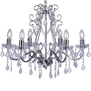 Classique bougie suspendue moderne lampe de luxe acrylique pendentif lumière salon mariage gouttes chambre or cristal lustre