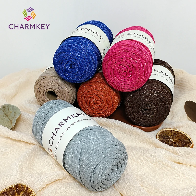 Fancy Dyed Nylon Blended Shiny Strong T Shirt Yarn For Knitting 100g Roll