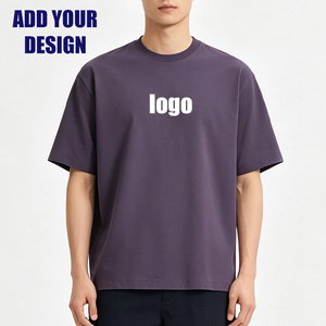 T-shirt décontracté en coton de haute qualité 400 g/m², impression personnalisée du logo, t-shirts homme, vente en gros, t-shirt uni pour homme - Product Image 3