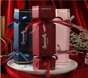 고급 캔디 모양 웨딩 캔디 쿠키 초콜릿 상자 핫 세일 파티 축제를위한 리본과 사탕 선물 종이 상자 - Product Image 5