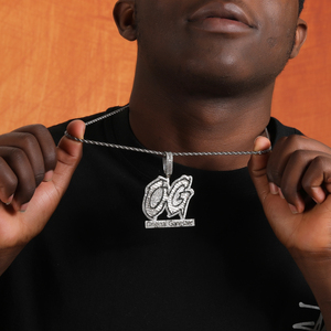 สร้อยคอจี้ Urban Fashion Bling OG แบบ Iced Out สไตล์แก๊งสเตอร์สุดเท่ ประดับเพชรทรงบาแกตต์ ฮิปฮอป สีดำ CZ เครื่องประดับผู้ชาย - Product Image 6