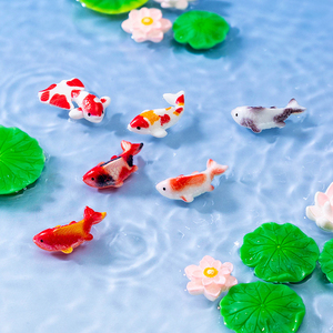 Miniature Landscape Creative Multi-Color Koi Series Adorable Resin Pebbles Pond Fish for Decorations DIY Crafts Small Ornaments - Product Image 3