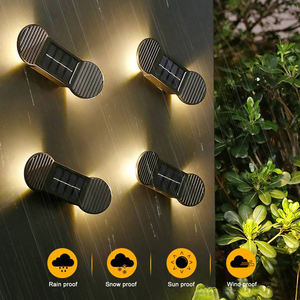 Lampes solaires étanches vers le haut et vers le bas Applique murale solaire à LED pour jardin, patio, <span class=keywords><strong>garage</strong></span>, <span class=keywords><strong>allée</strong></span> - Product Image 2