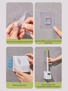 Zenidoo PP Dual Head Toilet <b>Brush</b> Base TPR Silicone Eco-Friendly Handheld <b>Cleaning</b> No Dead Corners Squat Toilet <b>Extended</b> Hard - Product Image 5