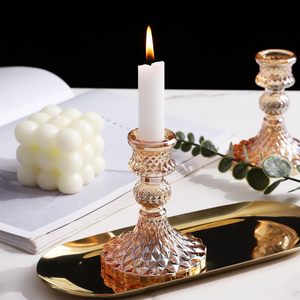 Portavelas de Vidrio, Diseño Decorativo Vintage, Elegantes Candelabros de <span class=keywords><strong>Mesa</strong></span> para Bodas, Fiestas de Primavera, Festivales y Decoración de Ventanas - Product Image 4