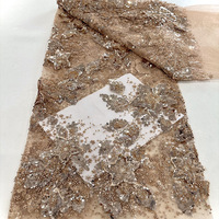 Brodé à la main en dentelle perle paillettes broderie tridimensionnelle tissu de mariage français mariée 3D dentelle Tissu De Dentelle fait main