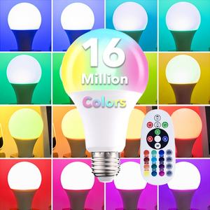 Bombilla LED Inteligente E27 E26 B22 3W 5W 9W RGBW Creativa y Colorida de Aluminio y Plástico con Control Remoto - Product Image 2