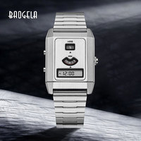 Jam Tangan Pria Layar Ganda Baru 2026 Jam Tangan Pria Chronograph Baja Tahan Karat Bisnis Modis Jam Pria Santai Asli Montre Poor Homme