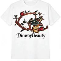 Heren cartoon paddestoel grafisch T-shirt boom fruit kunstprint oversized streetwear T-shirt met korte mouwen