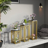 Nouvelle Table à Fleurs Décorative sur Pied de Style Chinois avec Étagères Mobiles pour Salon et Cour