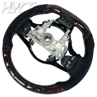 Volant sport en cuir et fibre de carbone forgée rouge personnalisé pour Mitsubishi Lancer Evolution EVO X