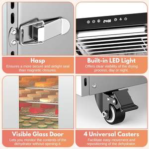 Mejor Venta de 20 bandejas de uso comercial de acero inoxidable Control Digital secador de frutas deshidratador de setas - Product Image 4