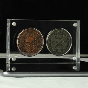 Acrylic từ đồng xu hiển thị trường hợp hai mặt trong suốt chủ cho sưu tập tiền xu huy chương và lưu trữ mã thông báo lưu niệm - Product Image 1
