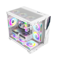 Ruix Aerospace Mini Customization RGB LOGO Display Full View Mid Tower Lovingcool Black Computer Cases Gaming Towers PC Cabinet