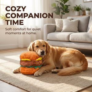 Nouveau jouet pour animaux de compagnie en coton écologique, durable, en forme de hamburger, emballé dans un sac, pour chiens et chats - Product Image 6