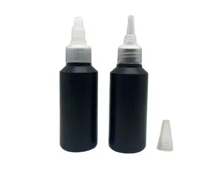 2盎司60毫升可回收黑色塑料HDPE瓶，用于美容洗液
