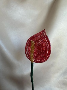 Composizione Floreale Artificiale Moderna Fatta a Mano con <span class=keywords><strong>Rose</strong></span> in Plastica e Perline per la Festa della Mamma - Centrotavola Durevole ed Ecologico per Matrimoni, Casa, Primavera - Product Image 6