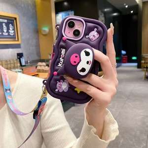 Étui de téléphone portable personnalisé de luxe en silicone 3D avec motif Stitch mignon, bandoulière, sacs de téléphone portable pour <span class=keywords><strong>iPhone</strong></span> 15 Pro Max, vente en gros - Product Image 4