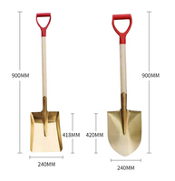 Produits les plus vendus en Chine PELLE À POINTE RONDE avec manche en bois lame anti-étincelles couleur cuivre pour les applications de lutte contre l'incendie