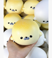 KQSHUO Hachimi Big Seal Mochi Squishy Toy en TPR, style dessin animé, impression numérique, super doux, à remontée lente, à presser