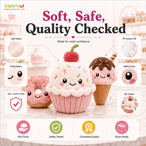 Fabbrica di Giocattoli di Peluche a Forma di Gelato Personalizzati, <span class=keywords><strong>Animali</strong></span> di Peluche Ecologici, Basso MOQ per Regali e Promozioni per Gelaterie - Product Image 3