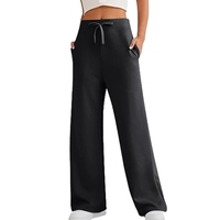 Pantalones Deportivos de Cintura Alta para Mujer, Estilo Hip Hop, con Cordón Ajustable, Transpirables, Cómodos, de Corte Holgado y Largos