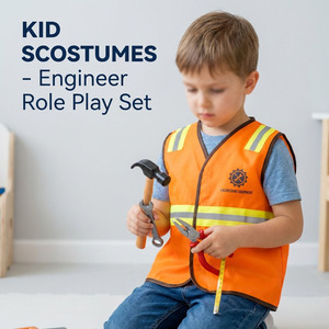Gilet Riflettente per Bambini e Bambine, Costume da Vigile del Fuoco, Poliziotto, Operaio Edile, per Giornata delle Carriere e Cosplay - Product Image 2