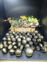 Prix d'usine, sphère de cristal, pierre naturelle de guérison, boule d'obsidienne dorée pour la décoration de la maison