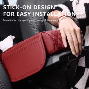 Wholesale Car Armrest <b>Cover</b> PU <b>Leather</b> With Tissue Storage Memory Foam Height Pad Auto Center Protective <b>Cushion</b> Support - Product Image 4
