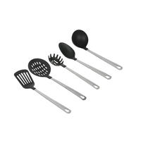 Cuillère à pâtes et écumoire en acier inoxydable et nylon, écologiques, compatibles lave-vaisselle, avec poignées ergonomiques, qualité alimentaire
