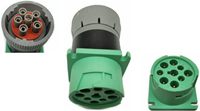 Adaptateur LANLIN vert 9 broches J1939 Type 2 vers 6 broches J1708 pour diagnostic de camion ELD GPS