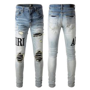 Jeans de Mezclilla de Alta Calidad para Hombre, Diseño de Moda Primavera Verano, Ropa Casual, Efecto Desgastado, Parches de Animales, Personalizable - Product Image 1