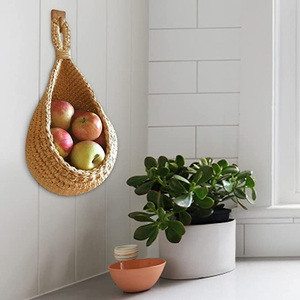 Dropshipping Boho Hemp Hanging <b>Basket</b> Fruit Handmade Kitchen Pantry Organizer <b>for</b> Fresh Produce <b>Storage</b> - Product Image 6