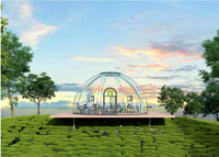 Dôme géodésique transparent à 360 degrés, maison à bulles, imperméable, résistant aux UV, cabine de glamping, maison en dôme en polycarbonate
