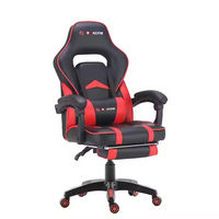 Chaise de jeu pivotante ergonomique en cuir PU au design moderne avec repose-pieds, chaise d'ordinateur en gros pour la maison et le bureau
