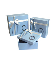 Boîte cadeau carrée à nœud pour la Saint-Valentin, lot de 3, boîte d'emballage cadeau, boîte à fleurs
