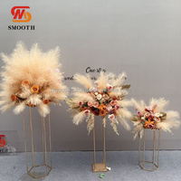 Bouquet de fleurs artificielles en pampas de couleur marron, vente en gros, pour mariage