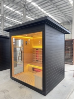 Ruang Sauna Uap Kering Luar Ruangan dari Kayu Hemlock Solid dengan Panel Kontrol Komputer, 4 Pemanas, Bertenaga Listrik