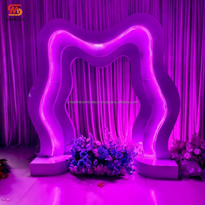 SMOOTH Luxury Custom Wave <b>Frame</b> 3D Party Dream <b>Backdrop</b> Decoration Light Up Arch For Wedding Birthday - Product Image 4