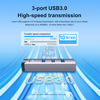 Hub Ethernet Mindpure double USB-C et USB-A, adaptateur LAN Gigabit RJ45, 3 ports USB 3.0, 1000 Mbps pour partage de réseau sur ordinateur portable, tablette et PC