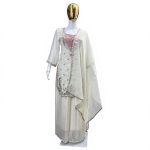 Ensemble Salwar Kameez traditionnel indien pakistanais brodé et gaufré NC MOSS pour femme, coupe régulière, longueur standard, idéal pour les mariages - Product Image 1
