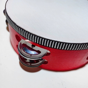 Wholesale Red Painted Wooden Double Row Tambourine <b>Drum</b> Orff Percussion Instrument For Kindergarten children's performance - Product Image 2